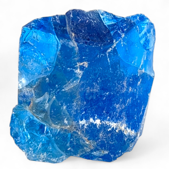 Sapphire Blue Translucent Art Glass Cullet Glowing Manganese Slag #4GX106 - Picture 4 of 6